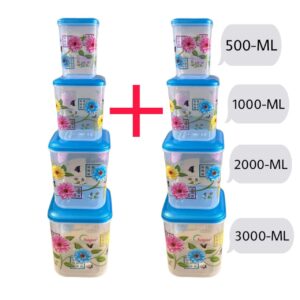 STORE KING 8 PCS SET CONTAINER SET SQUARE (BLUE)