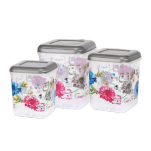 STORE KING 3 PCS SET CONTAINER SET SQUARE (GRAY)