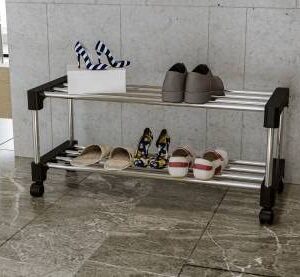 SHELF STEEL SHOE RACK MULTIPURPOSE STORAGE RACK (2-LAYERS)