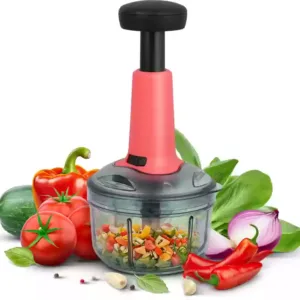 PUSH CHOPPER STAINLESS STEEL BLADES LOCK & UNLOCK SYSTEM 1100-ML (PINK)
