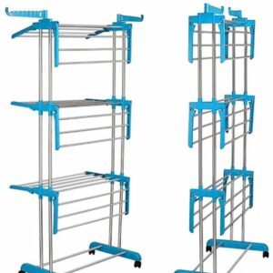 PREMIUM HEAVY DUTY STAINLESS STEEL 3 LAYERS FOLDABLE CLOTH DRYING STAND